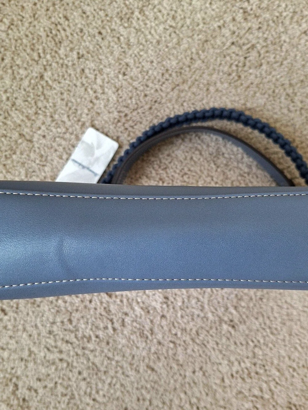 Tommy Bahama Debossed Logo Zip-Top Dusty Blue Hobo Shoulder Bag Two Straps